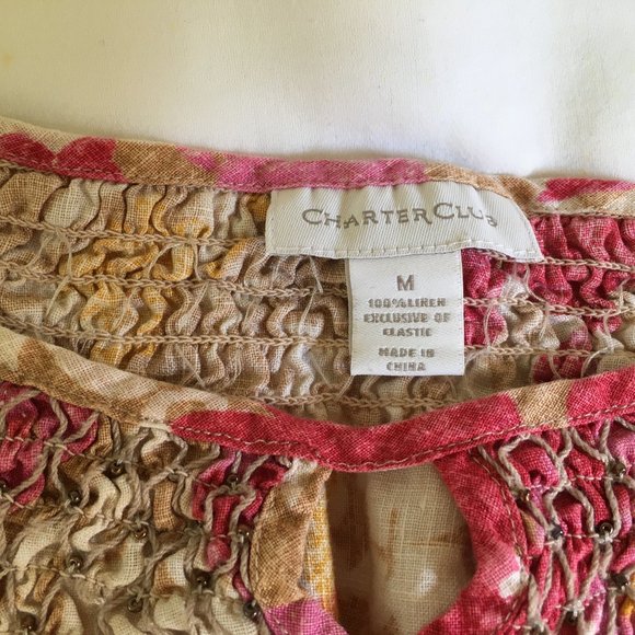 Charter Club linen blouse. Size M. - Picture 2 of 14